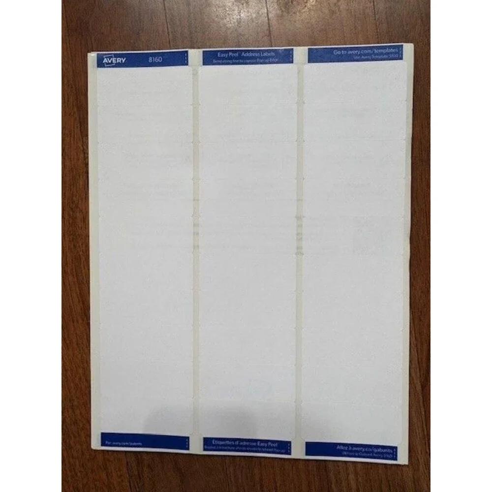 Avery 8460 & 8160‎ Address Labels 240 Labels 1